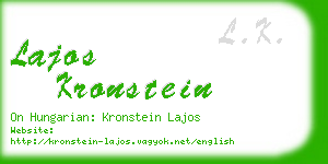 lajos kronstein business card
